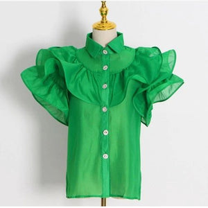 Ruffled best sale wing top