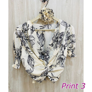 Floral Crop Top with Choker