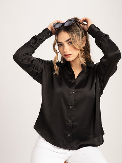 Black Satin Shirt