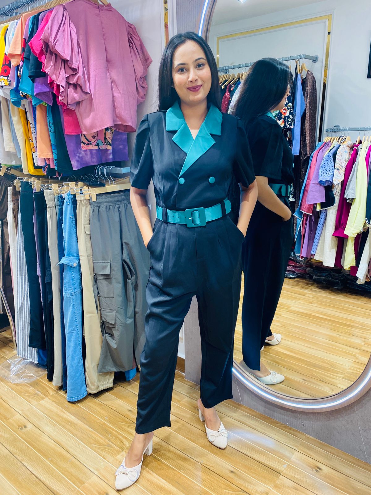 Black Green Jumpsuit