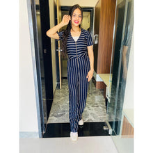 Load image into Gallery viewer, BLUE STRIPE JUMPSUIT