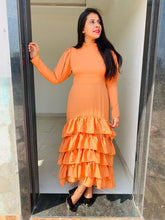 Load image into Gallery viewer, Orange Frill Gown