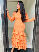 Load image into Gallery viewer, Orange Frill Gown