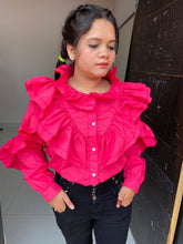 Load image into Gallery viewer, Hot Pink Ruffle Top