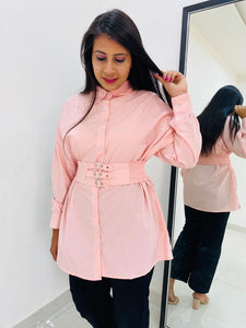 Peach Top With Belt