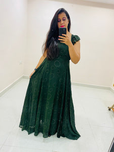Green Frill Gown