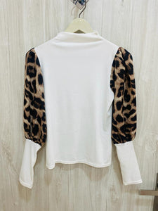 White Top With Puff Sleeves